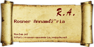 Rosner Annamária névjegykártya